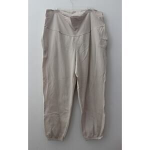 Old Navy Maternity Rollover-Waist Jogger Sweatpants Cream Size XL NWT